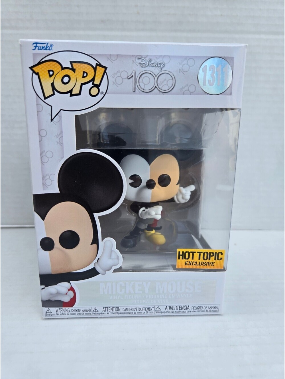 Funko Pop! Disney 100 Mickey Mouse #1311 Hot Topic Exclusive Collectible Figure